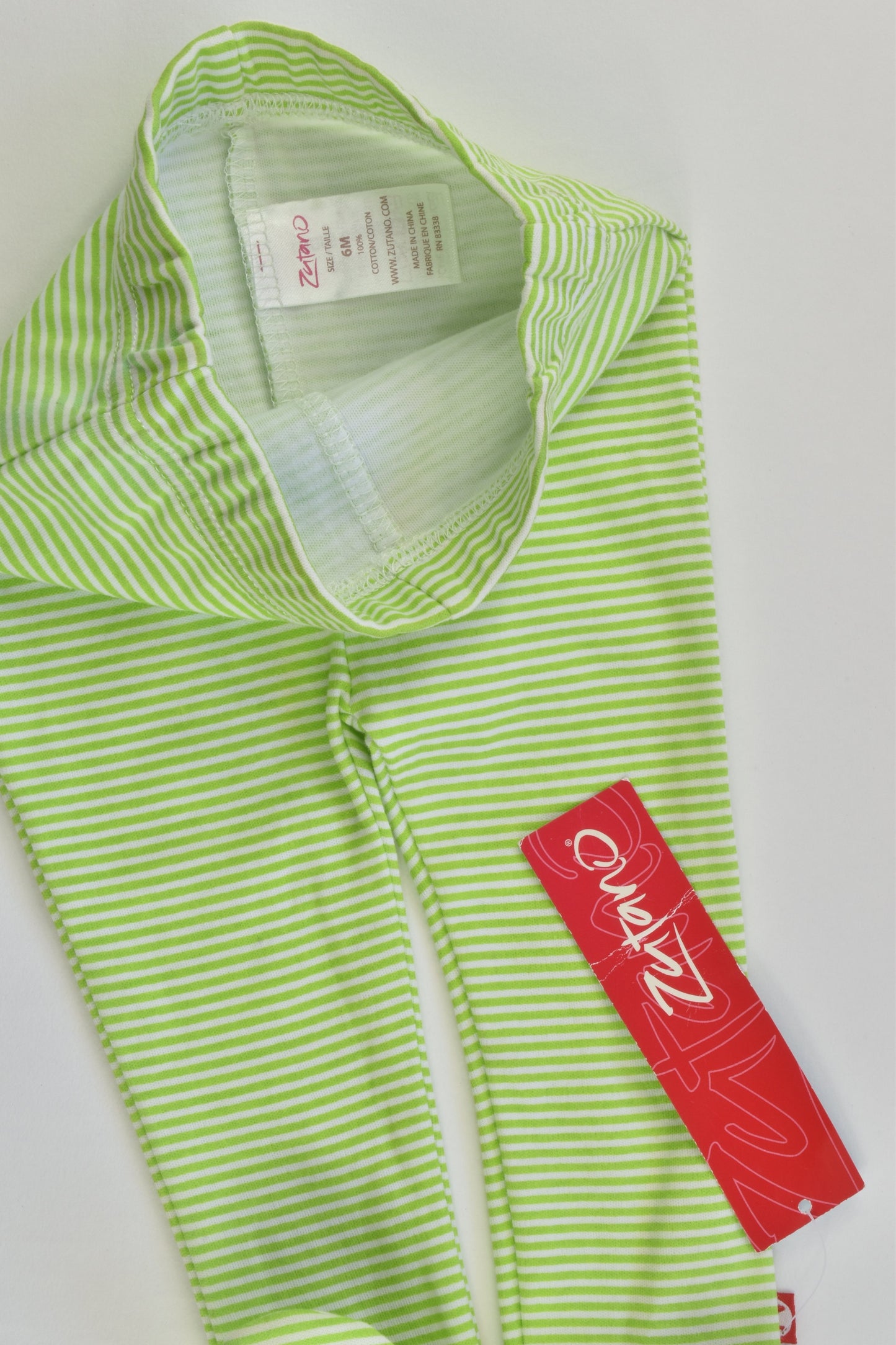 NEW Zutano Size 00 (6 months) Striped Footed Pants