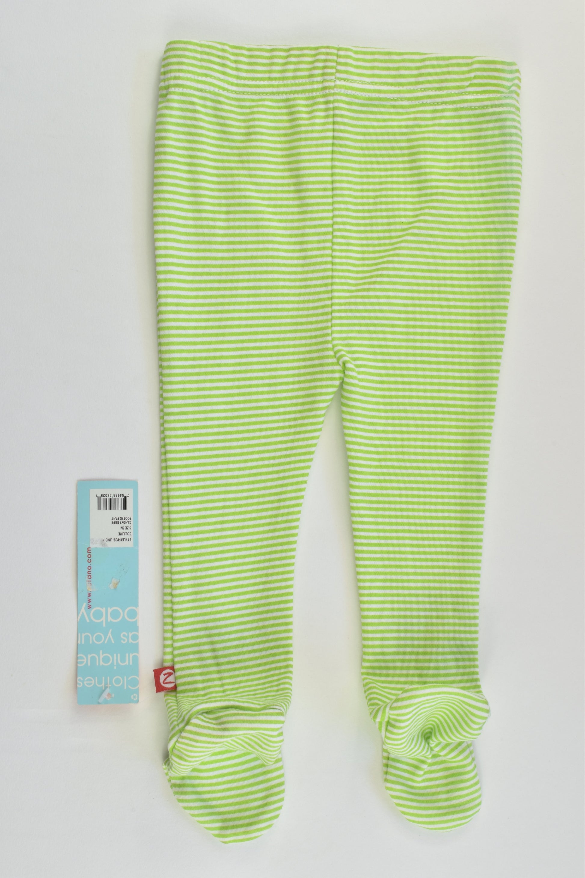 NEW Zutano Size 00 (6 months) Striped Footed Pants