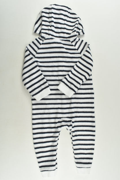 Next Size 0 (9-12 months) Striped Hooded Terry One Piece