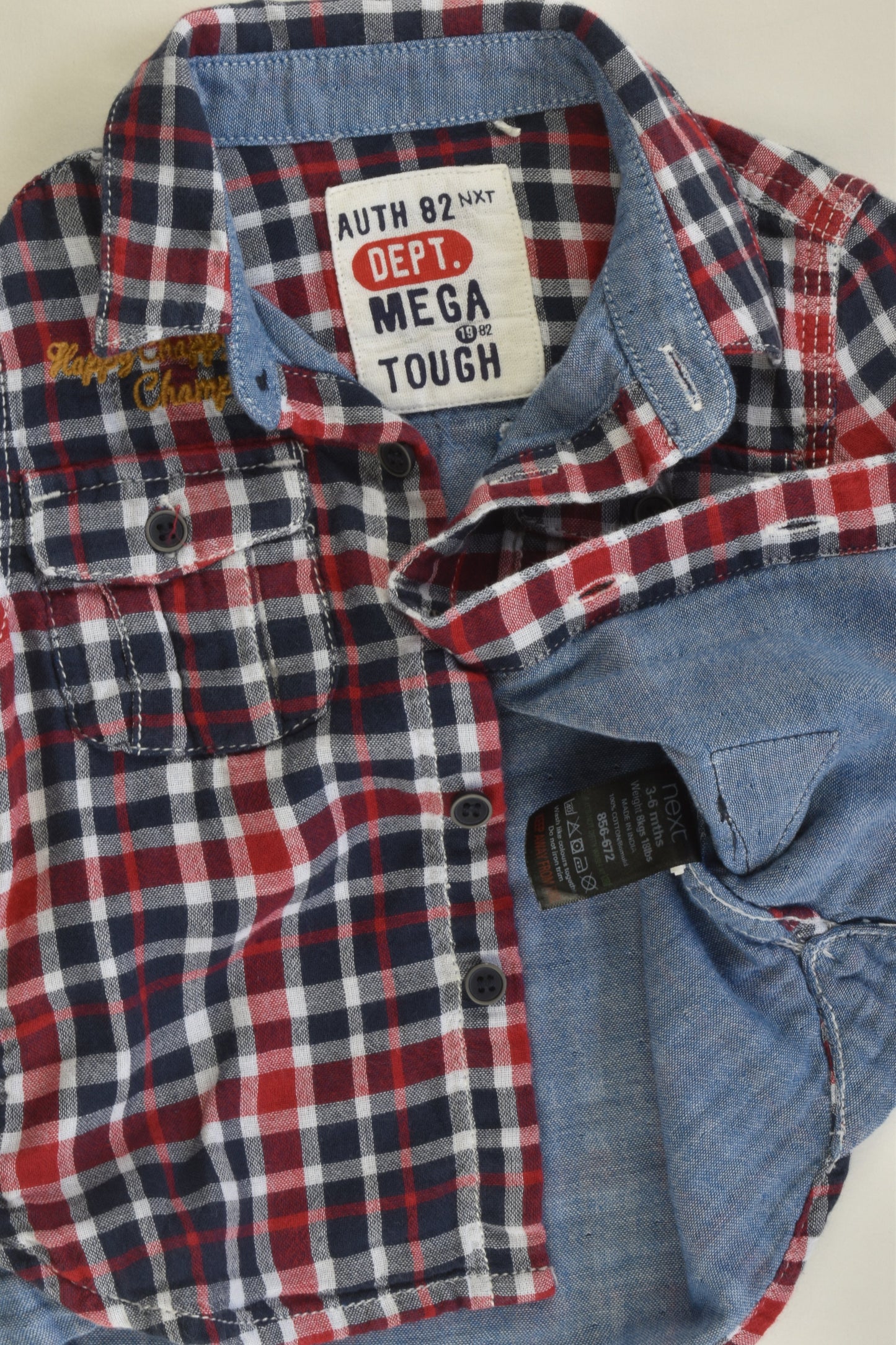Next Size 00 (3-6 months) 'Happy Little Chappy' Checked Shirt