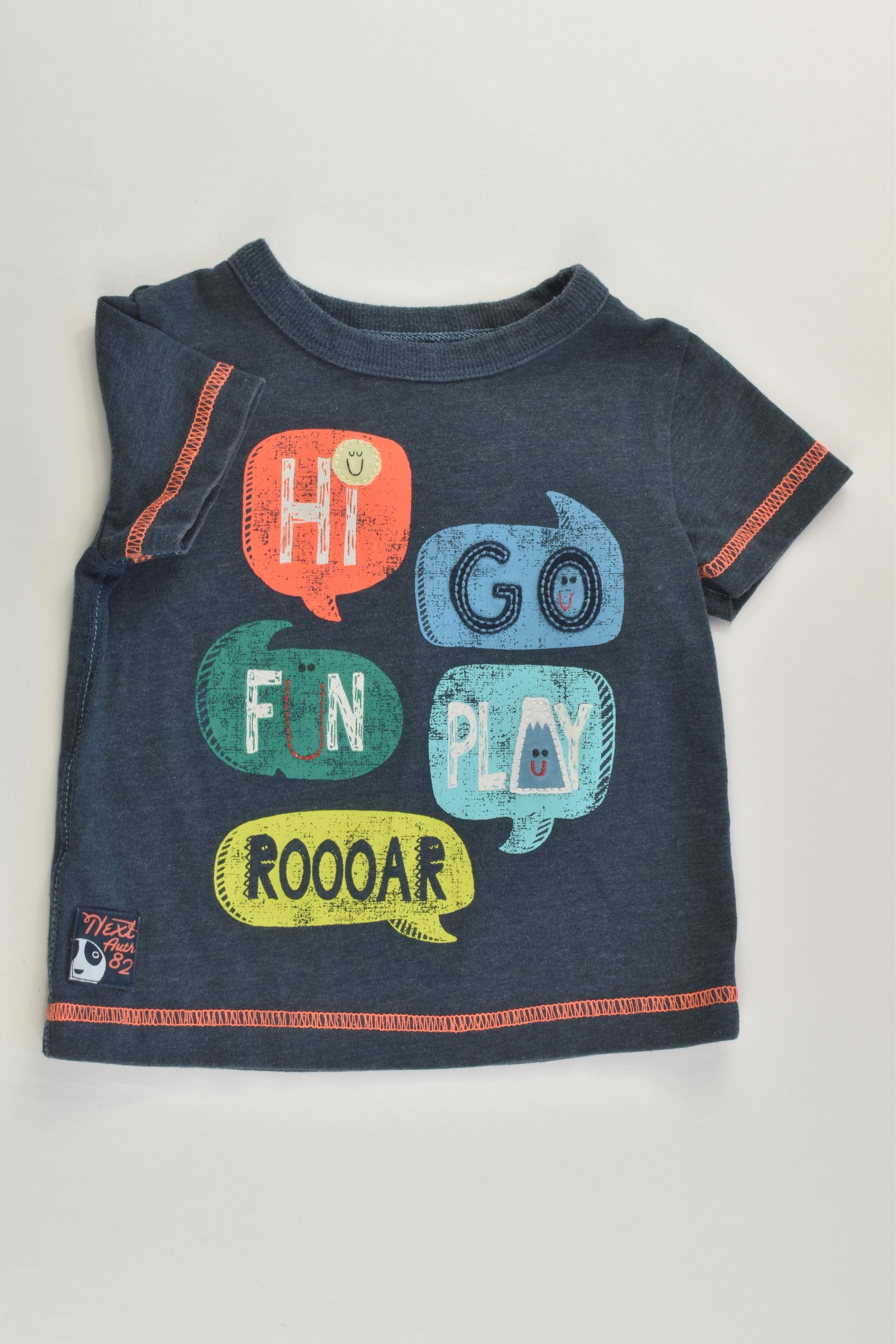Next Size 00 (3-6 months) 'Hi, Go, Fun, Play, Roooar' T-shirt