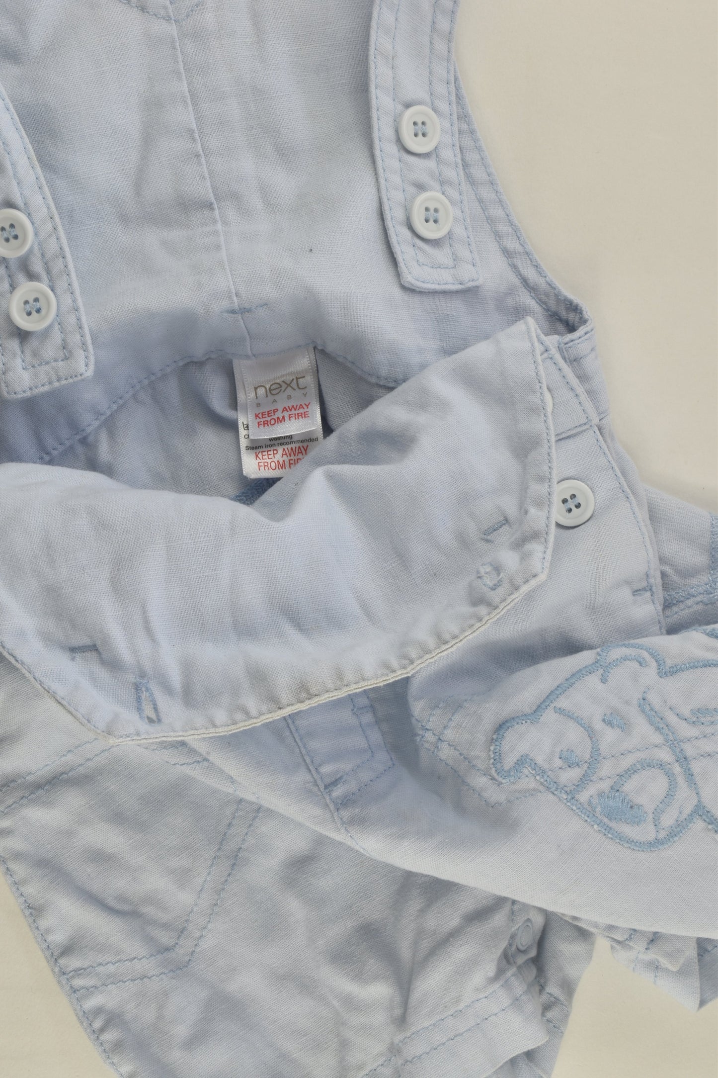 Next Size 00 (3-6 months) Linen/Cotton Dog Short Overalls