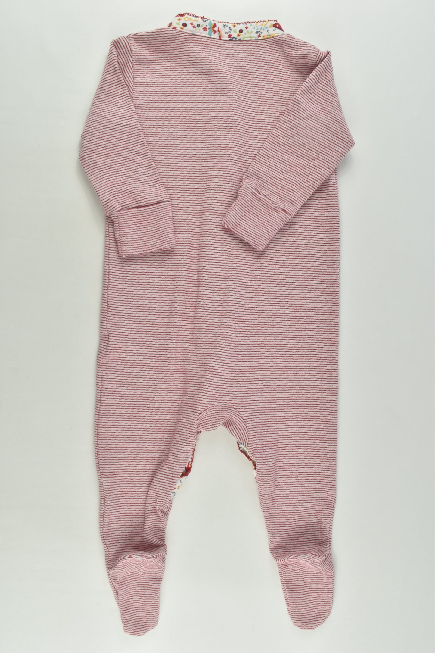 Next Size 00 (3-6 months) Striped Footed Romper