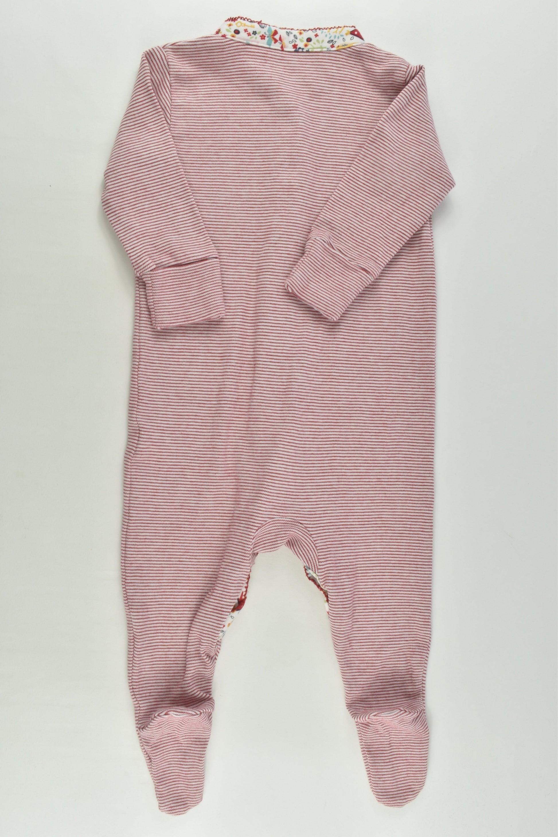 Next Size 00 (3-6 months) Striped Footed Romper