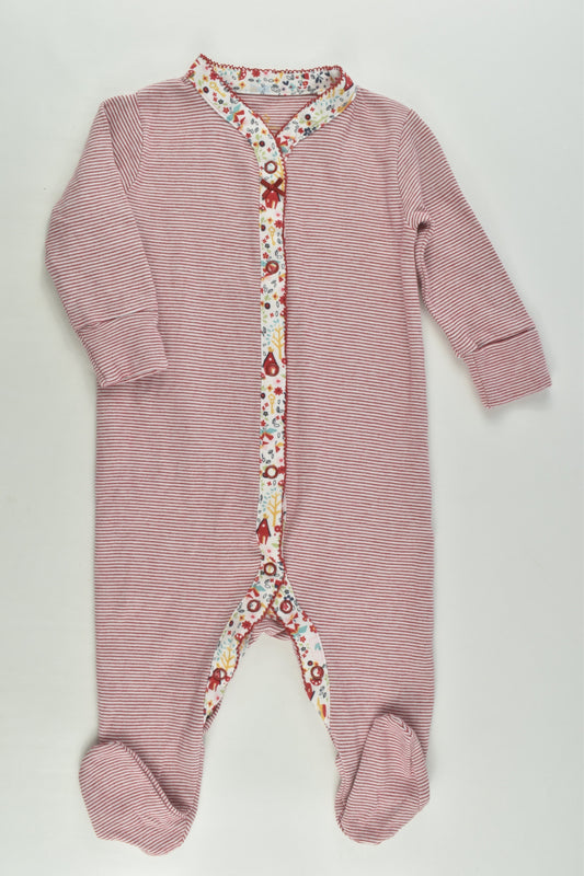 Next Size 00 (3-6 months) Striped Footed Romper