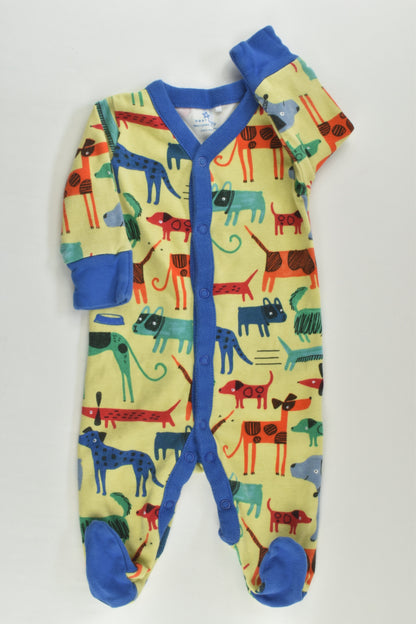 Next Size 000 (Up to 3 months) Dogs Footed Romper
