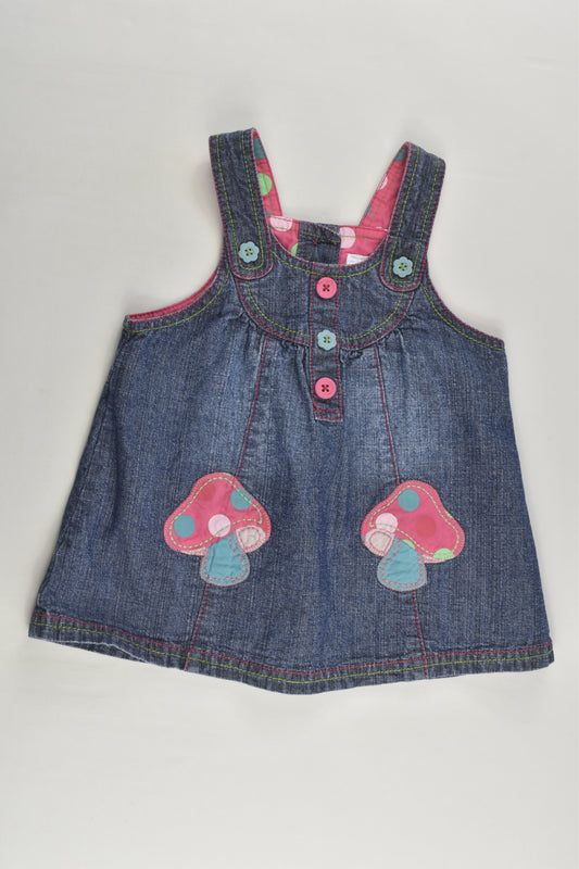 Next Size 000 (Up to 3 months) Lightweight Denim Mushrooms Dress