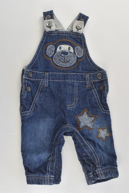 Next Size 000 (Up to 3 months) Lined Soft Monkey Denim Overalls