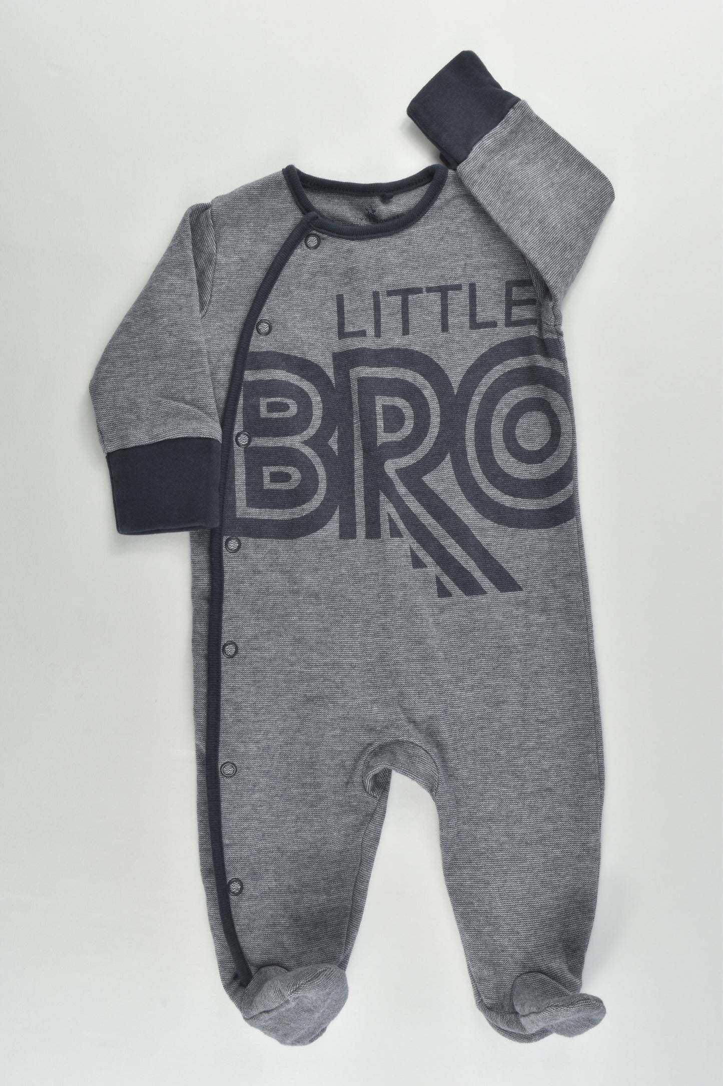 Next Size 000 (Up to 3 months) 'Little Bro' Footed Romper