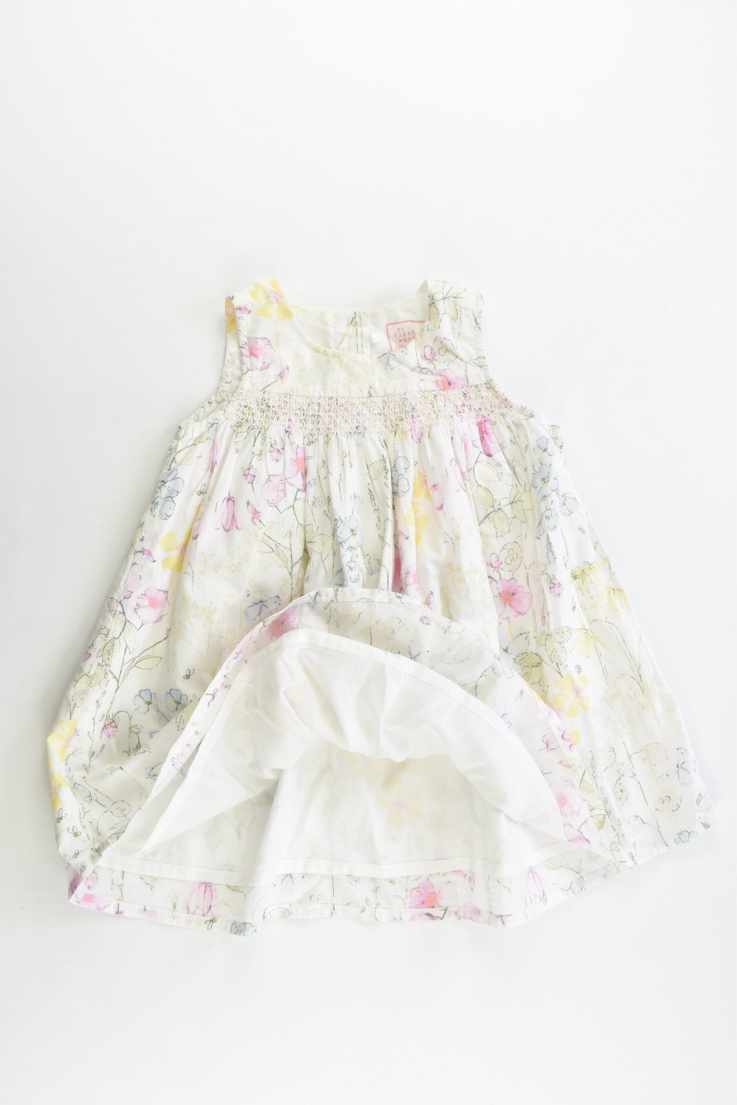 Next Size 1 (12-18 months, 86 cm) Lined Floral Smocked Dress