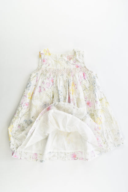 Next Size 1 (12-18 months, 86 cm) Lined Floral Smocked Dress