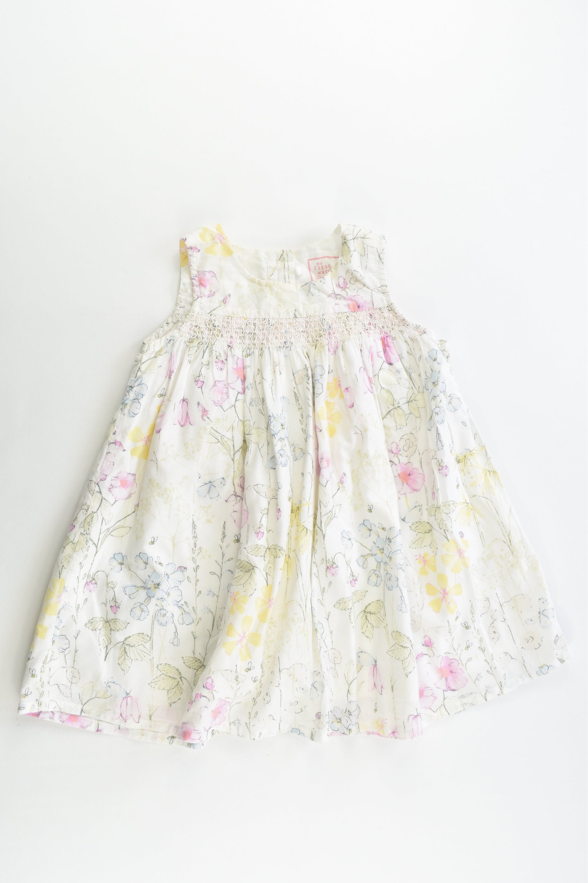 Next Size 1 (12-18 months, 86 cm) Lined Floral Smocked Dress