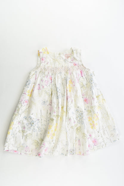 Next Size 1 (12-18 months, 86 cm) Lined Floral Smocked Dress