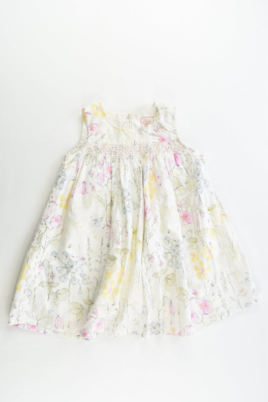 Next Size 1 (12-18 months, 86 cm) Lined Floral Smocked Dress