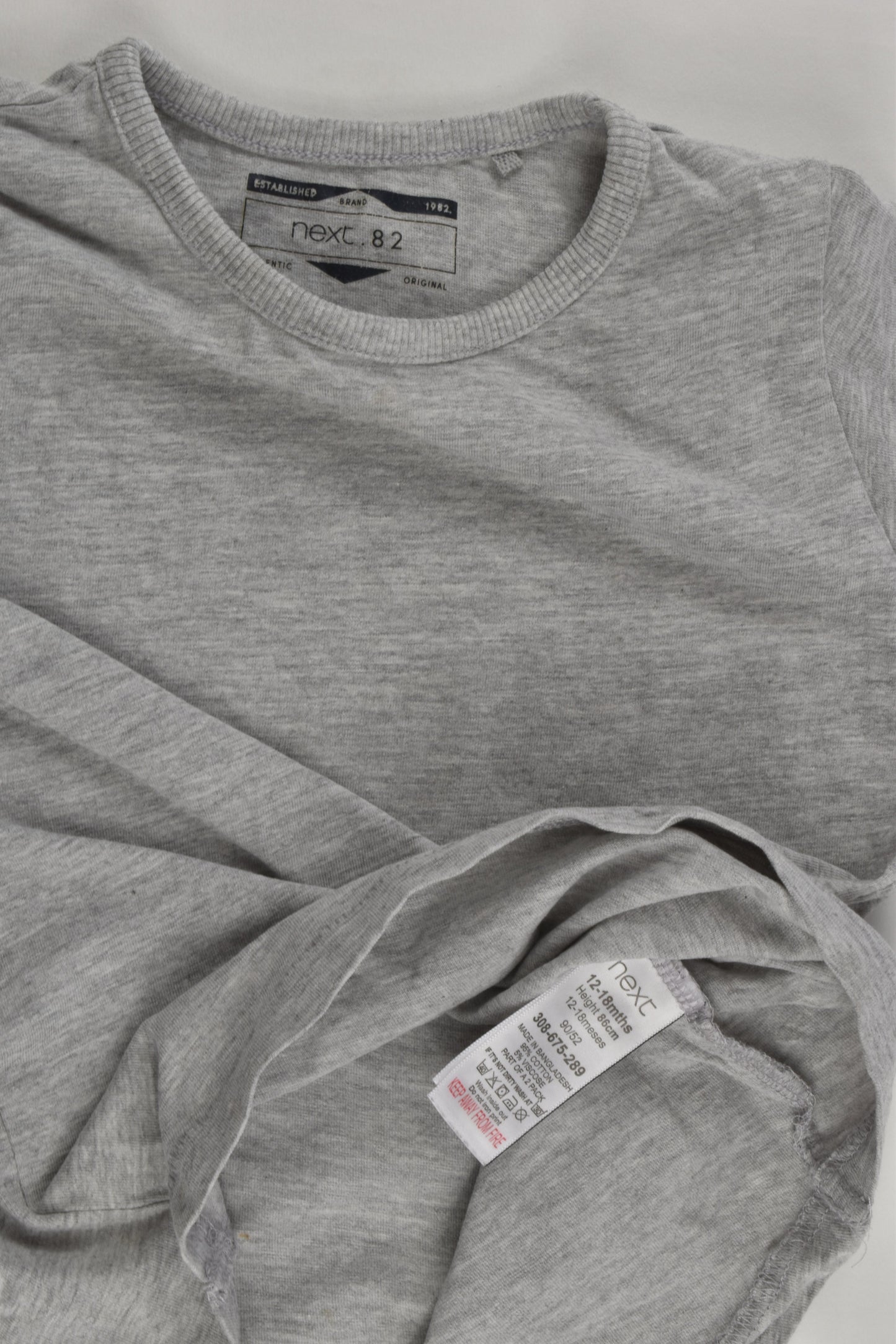 Next Size 1 (12-18 months) Grey T-shirt