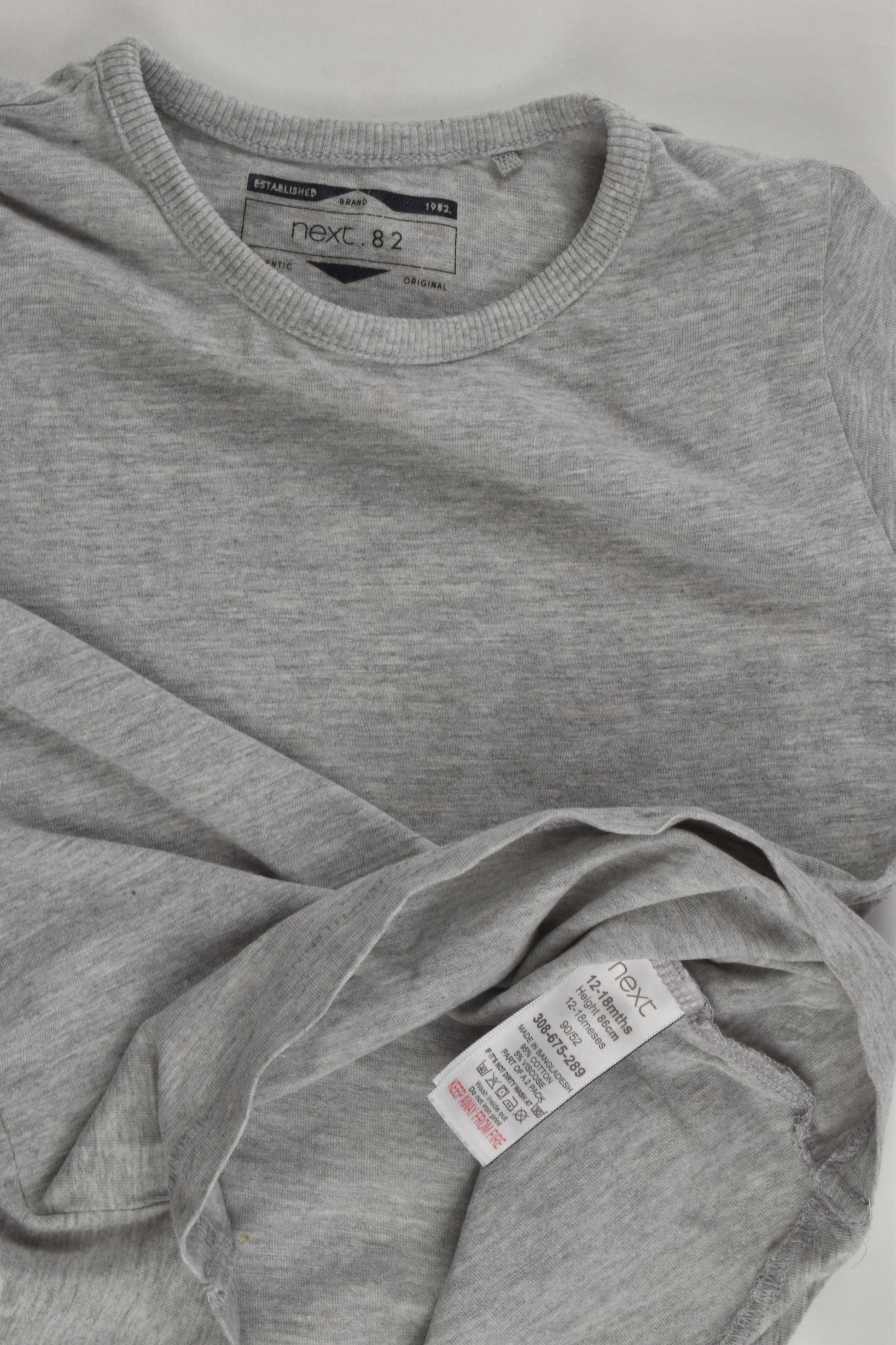 Next Size 1 (12-18 months) Grey T-shirt