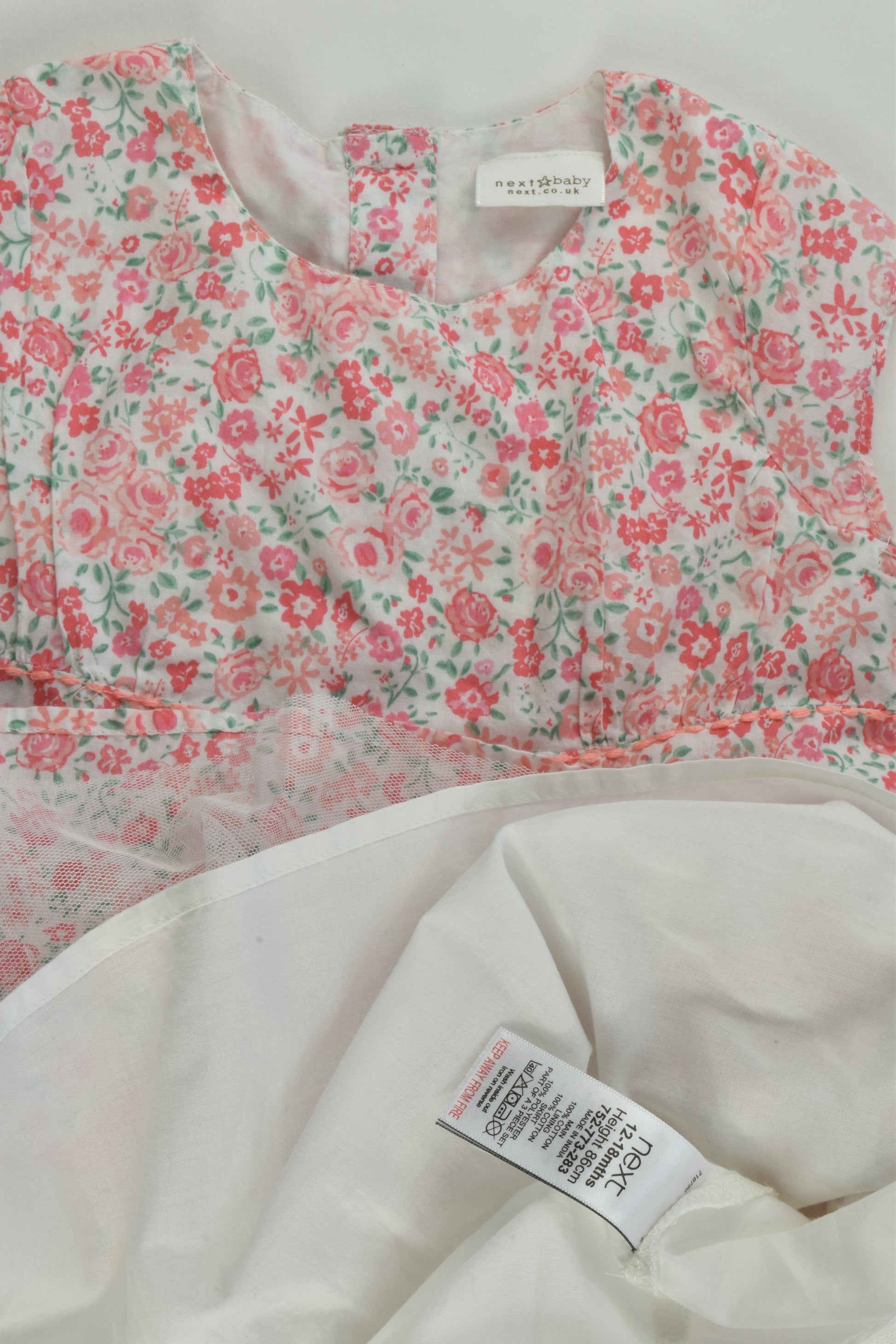 Next Size 1 (12-18 months) Lined Roses Dress
