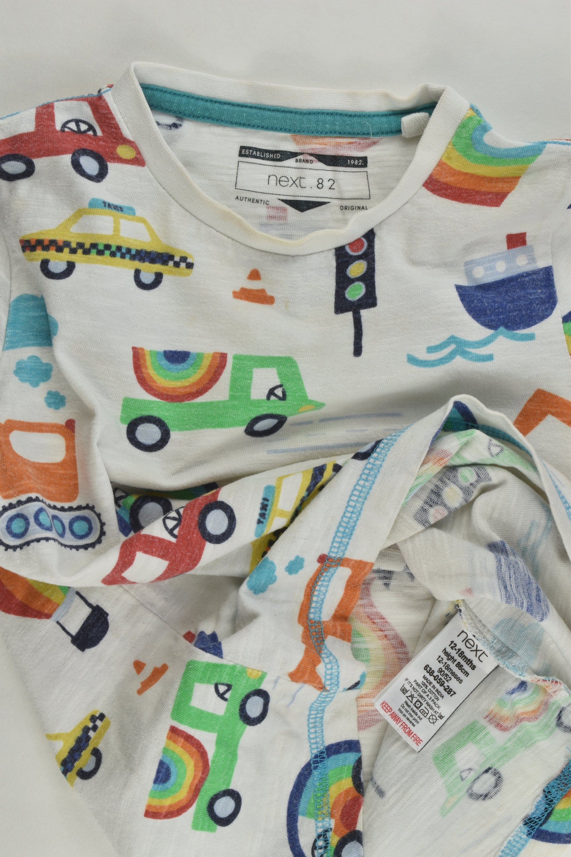Next Size 1 (12-18 months) Rainbow Vehicles T-shirt