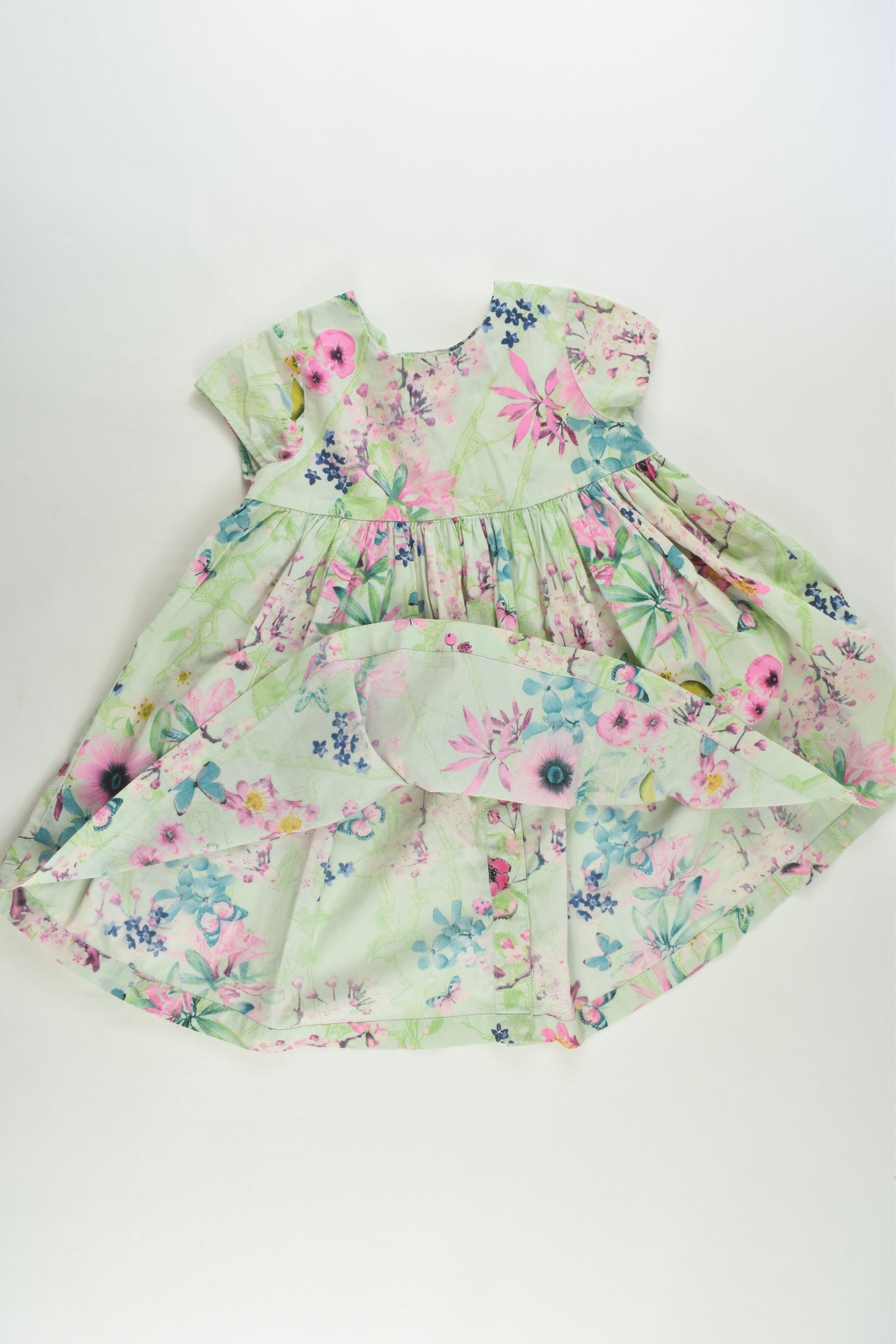 Next Size 1 (86 cm) Butterflies and Flowers Dress with Matching Bloomers