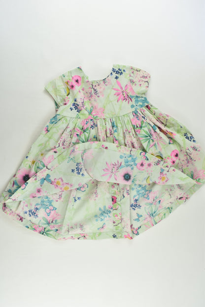 Next Size 1 (86 cm) Butterflies and Flowers Dress with Matching Bloomers