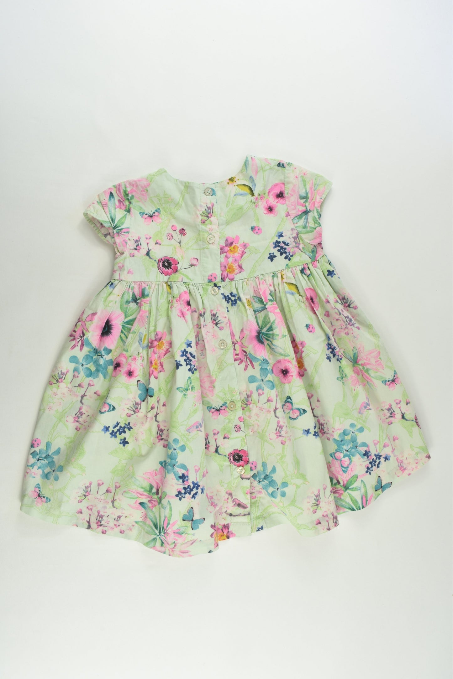 Next Size 1 (86 cm) Butterflies and Flowers Dress with Matching Bloomers