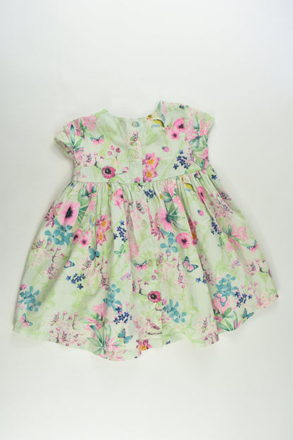 Next Size 1 (86 cm) Butterflies and Flowers Dress with Matching Bloomers