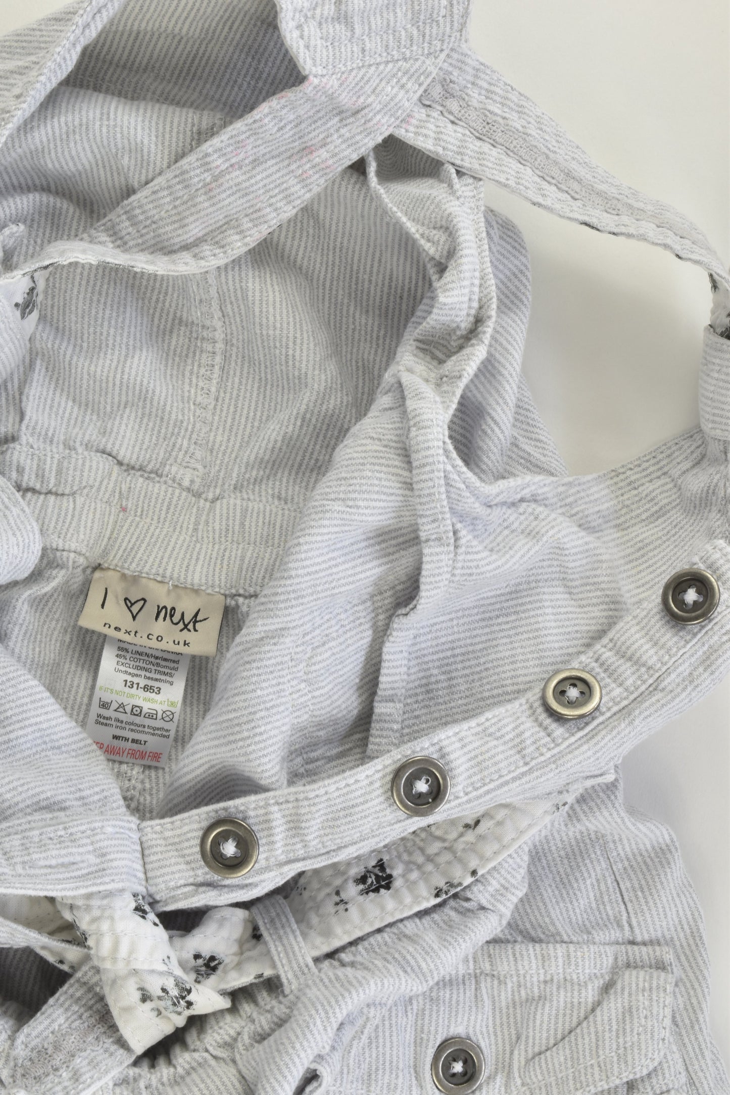 Next Size 10 (140 cm) Linen/Cotton Short Overalls