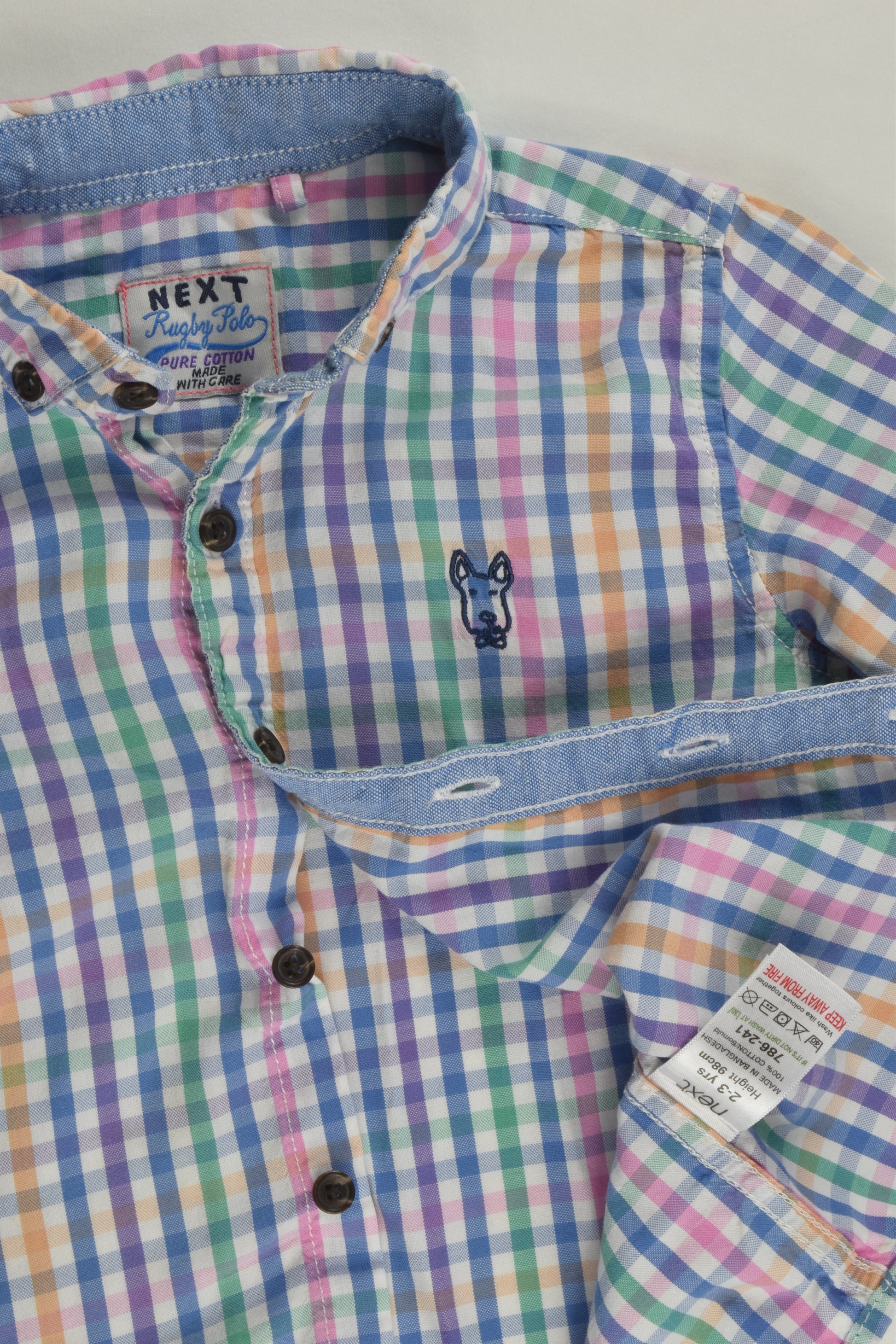 Next Size 2-3 (98 cm) Checked Dog Shirt