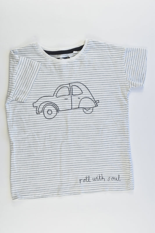 Next Size 2-3 (98 cm) 'Roll With Soul' Striped Car T-shirt