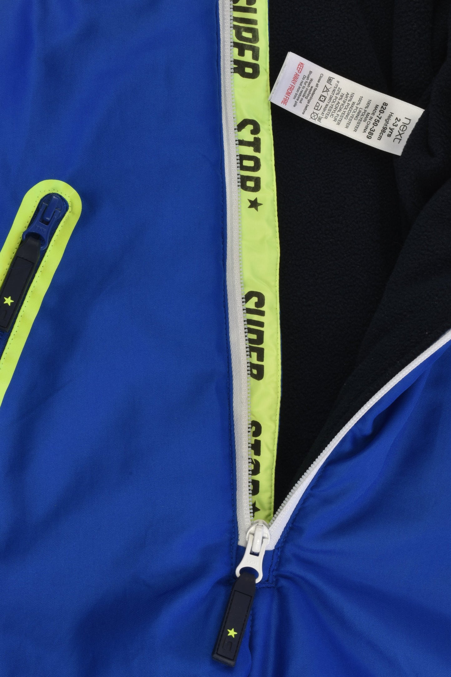 Next Size 2-3 (98 cm) 'Super Star' Warm Fleece Lined Outdoors Suit