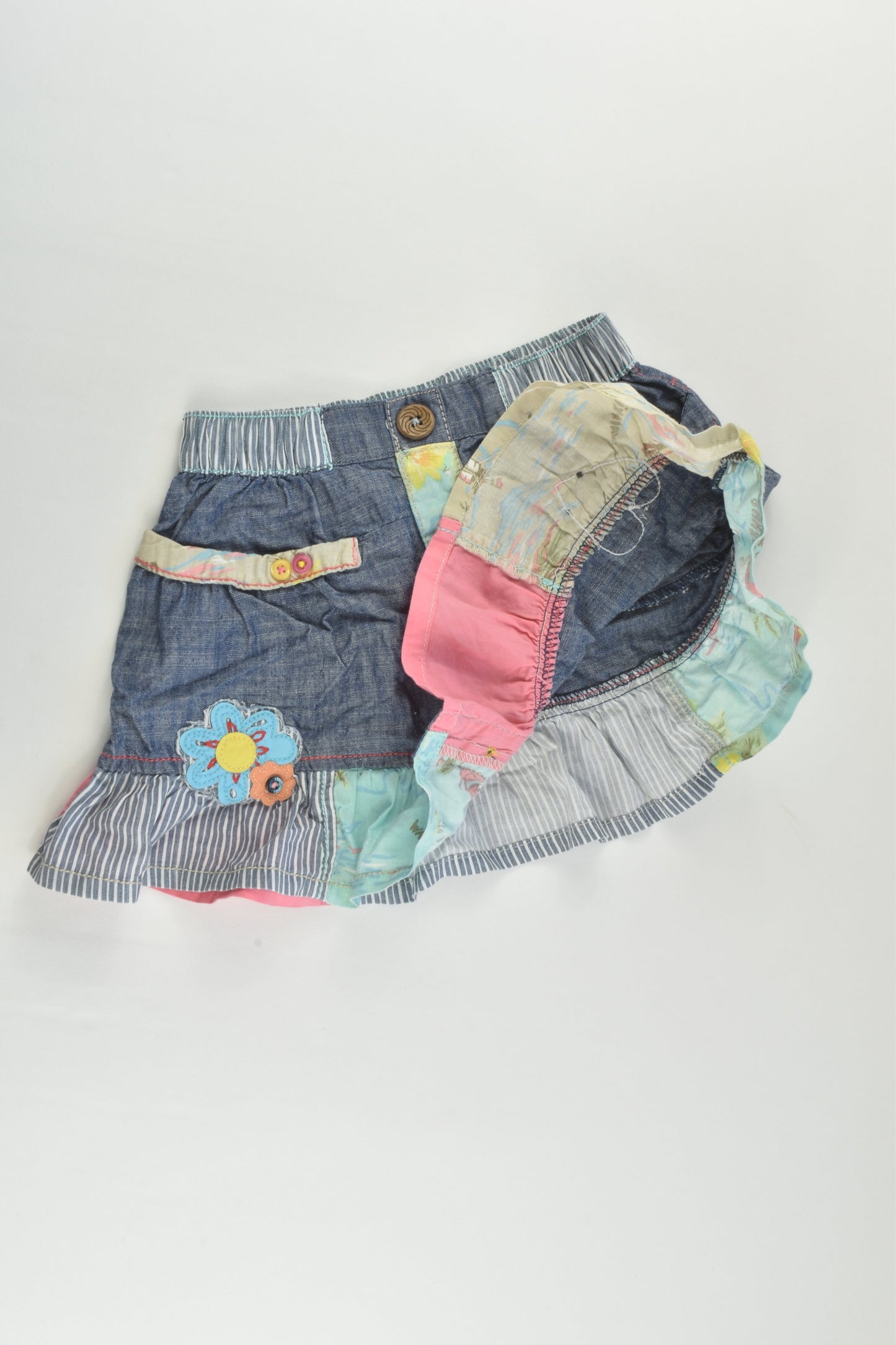 Next Size 2-3 Denim/Patchwork Skirt