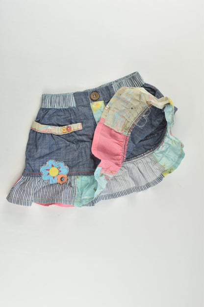 Next Size 2-3 Denim/Patchwork Skirt