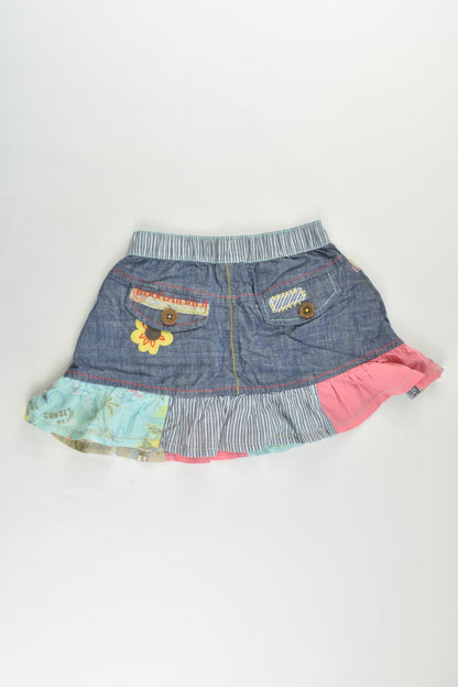 Next Size 2-3 Denim/Patchwork Skirt