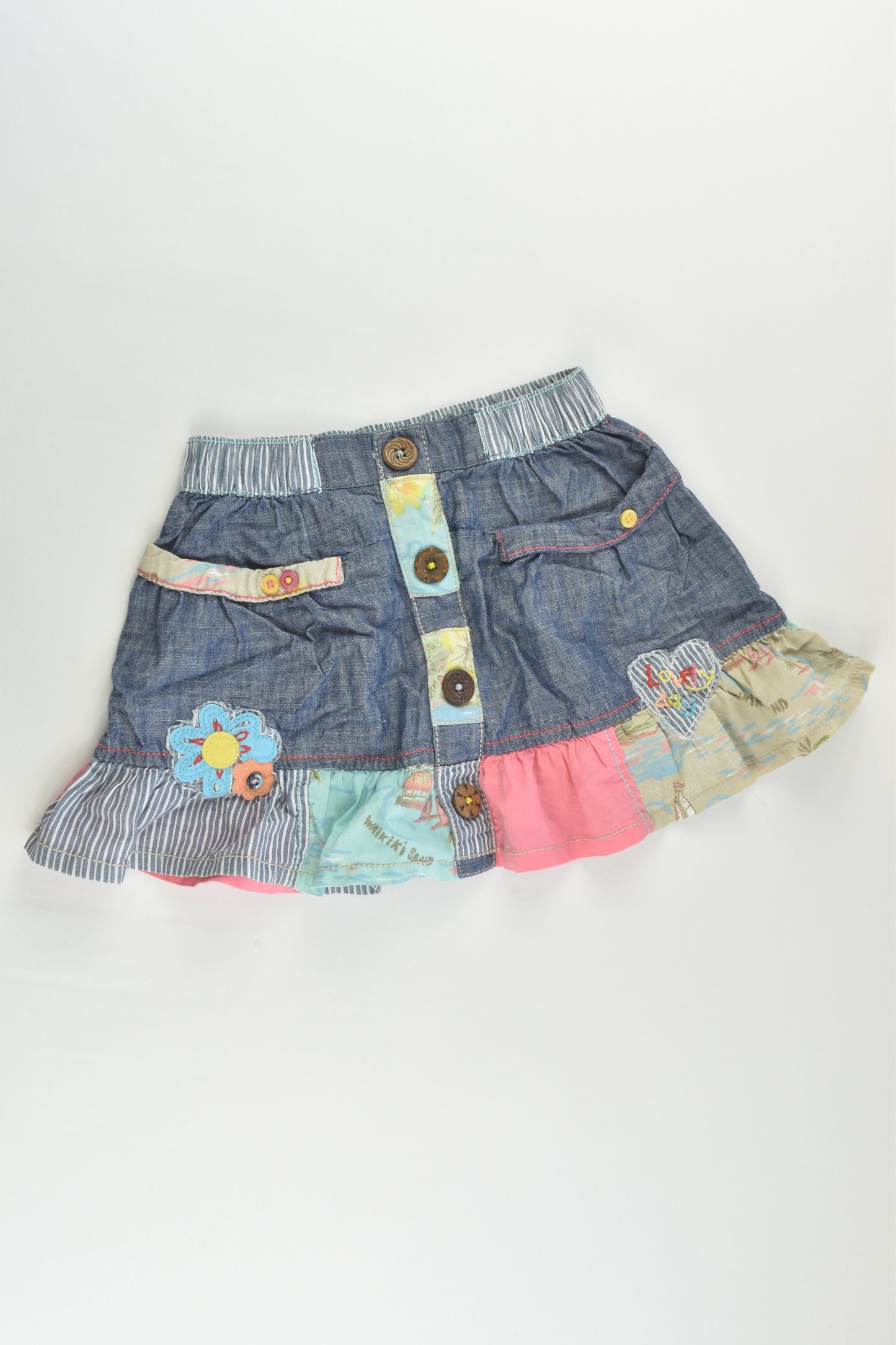 Next Size 2-3 Denim/Patchwork Skirt