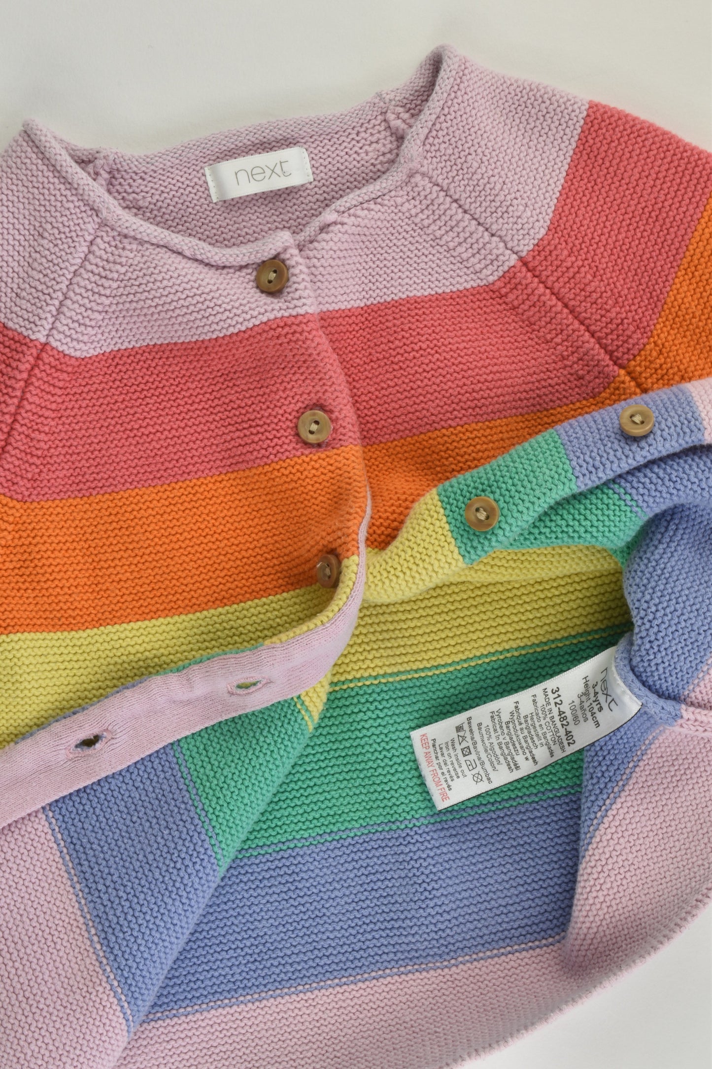 Next Size 2-3 Rainbow Knitted Cardigan