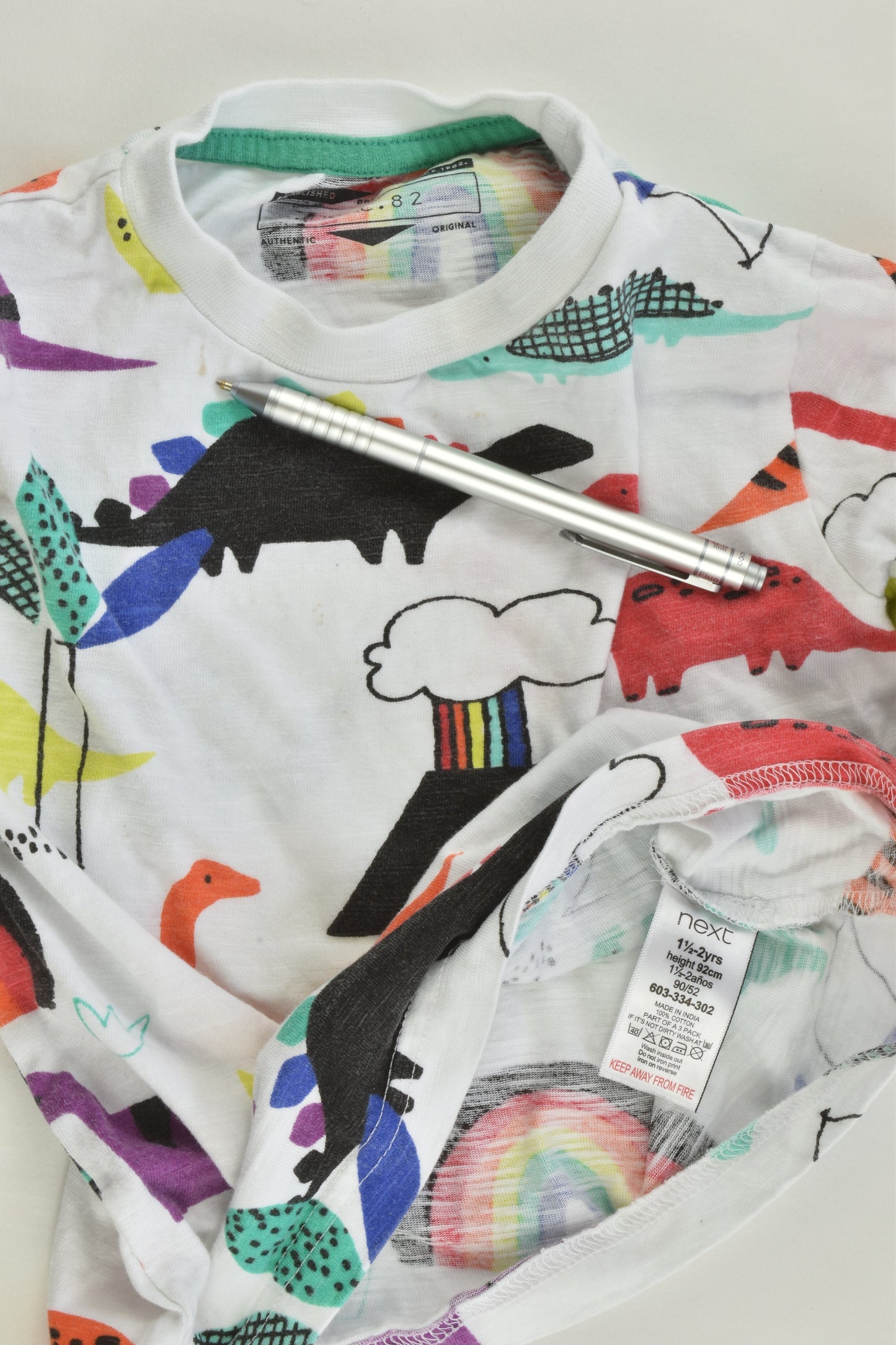 Next Size 2 (92 cm) Colourful Dinosaurs Top