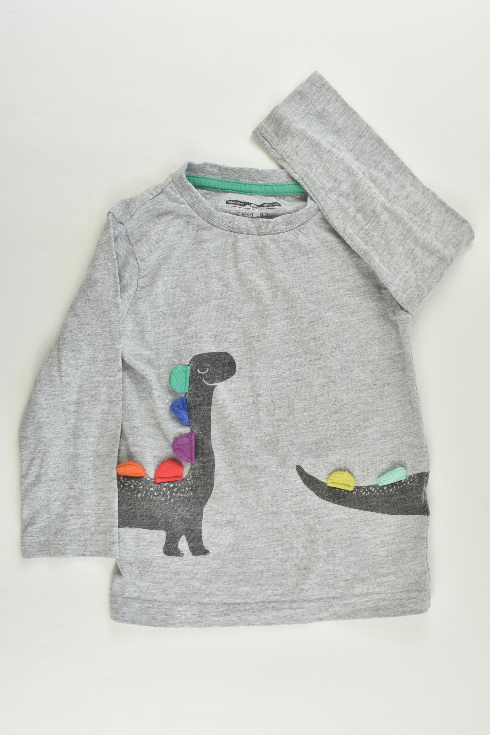 Next Size 2 (92 cm) Grey Dinosaur Top
