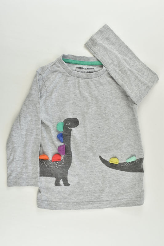 Next Size 2 (92 cm) Grey Dinosaur Top