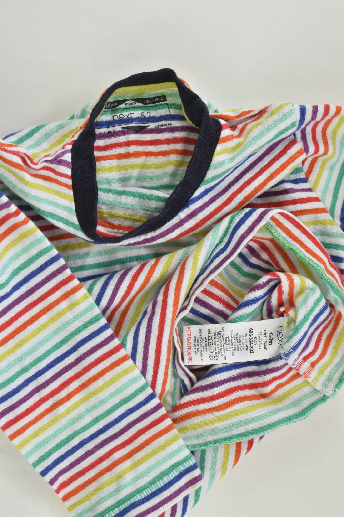 Next Size 2 (92 cm) Rainbow Stripes Top
