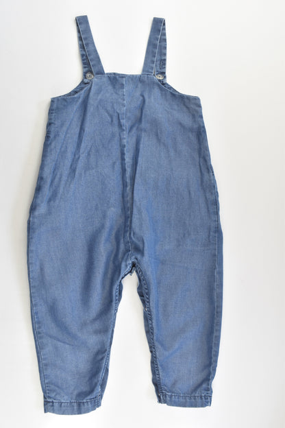 Next Size 2 Lightweight Denim Overalls with Floral Embroidery