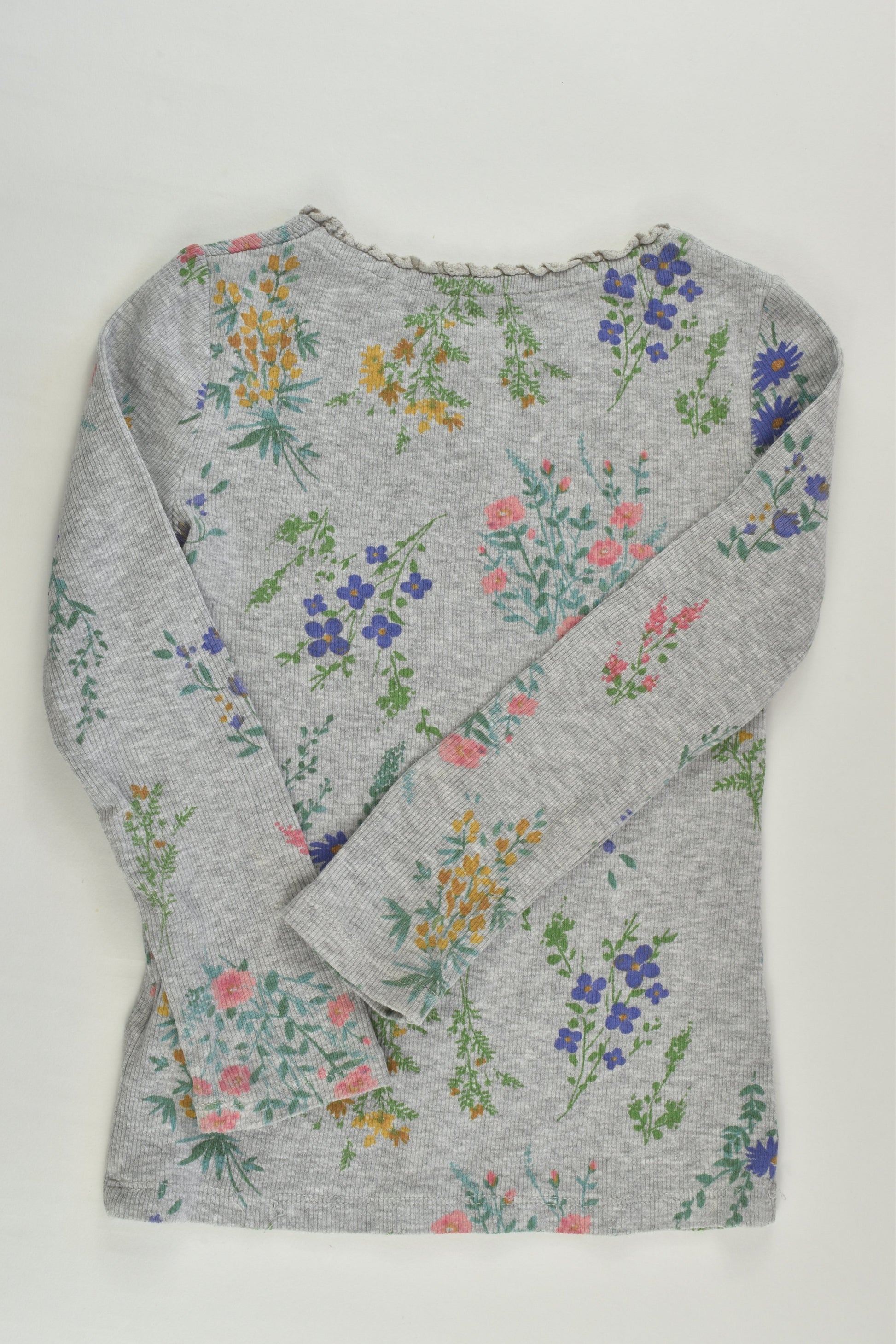 Next Size 3 (98 cm) Floral Ribbed Top