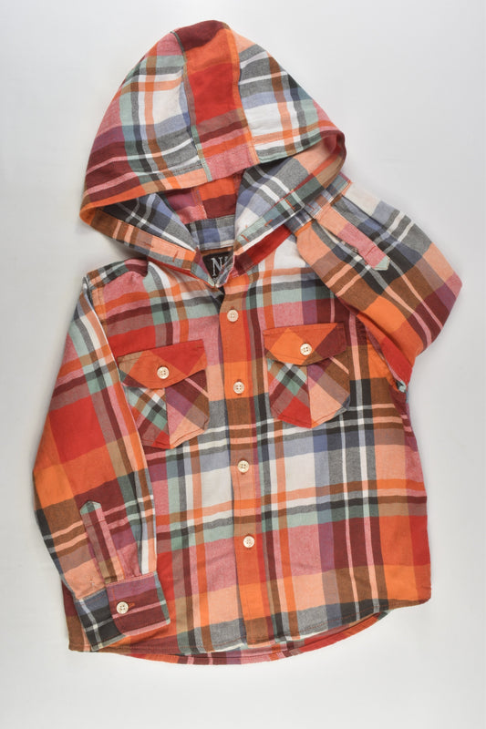 Next Size 3 Checked Hooded Casual Shirt