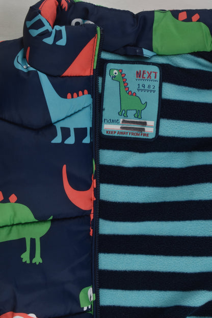 Next Size 4-5 (110 cm) Fleece Lined Colourful Friendly Dinosaurs Puffer Vest