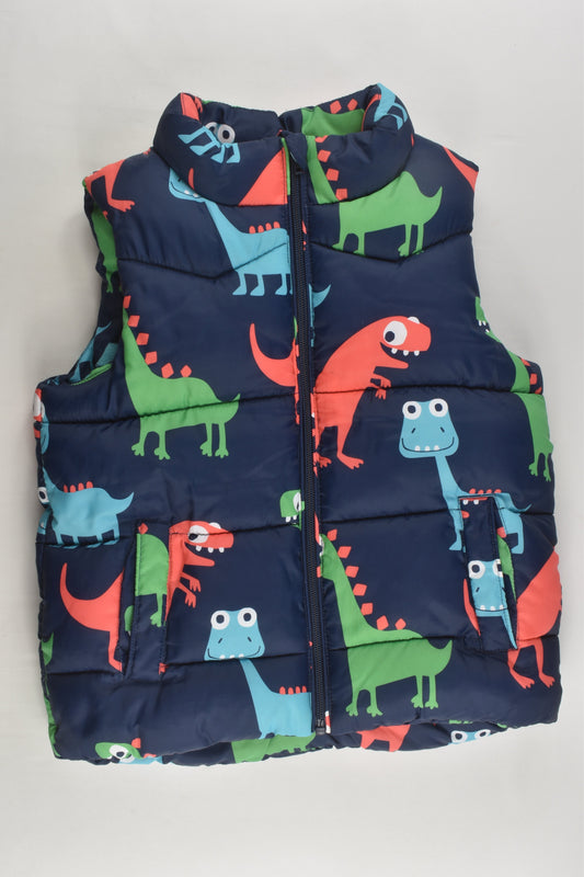 Next Size 4-5 (110 cm) Fleece Lined Colourful Friendly Dinosaurs Puffer Vest