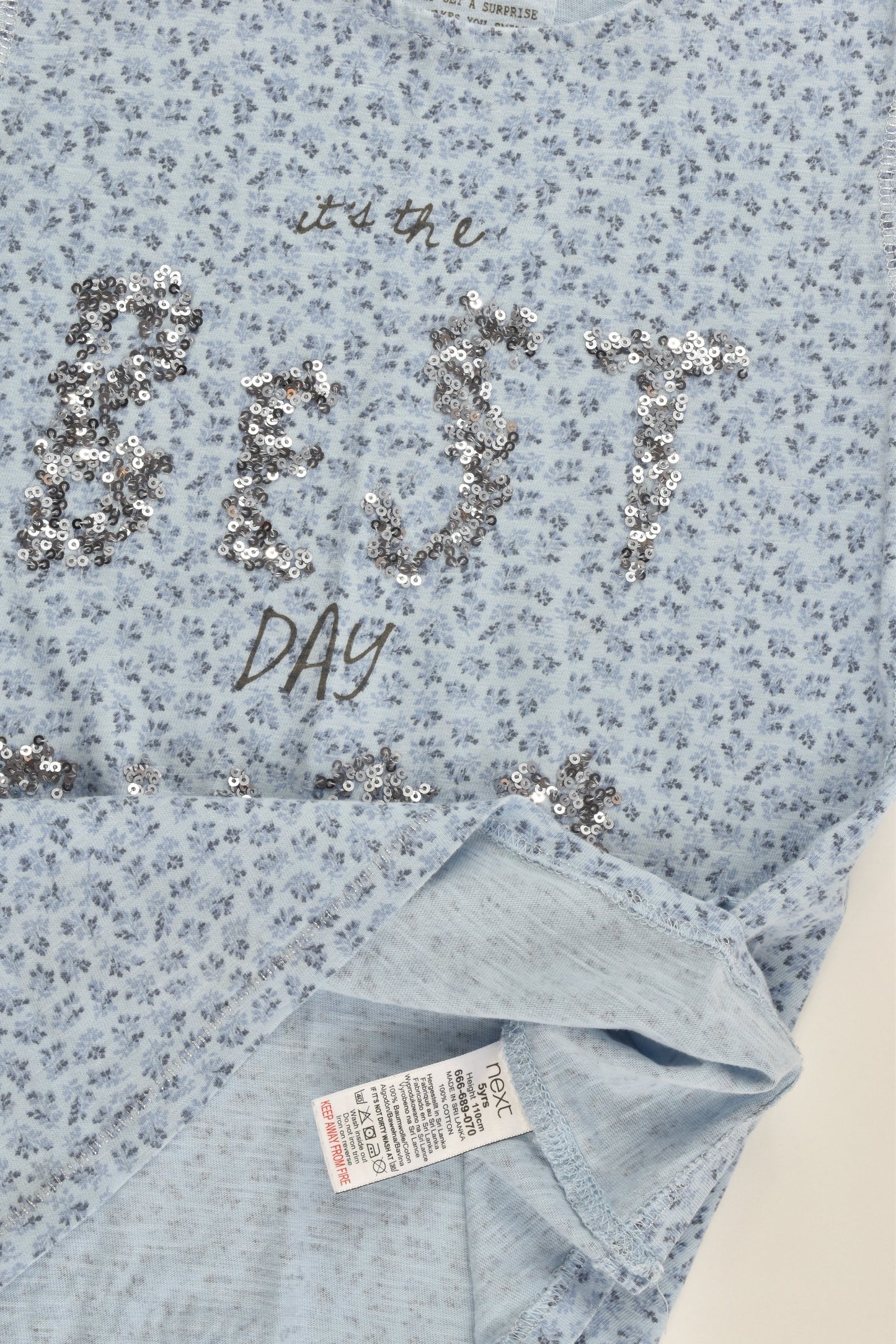 Next Size 5 (110 cm) Floral 'It's The Best Day Ever' T-shirt