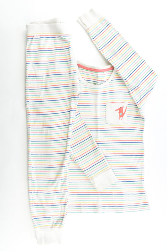 Next Size 6-7 (122 cm) Rainbow Stripes and Fox Pj Set