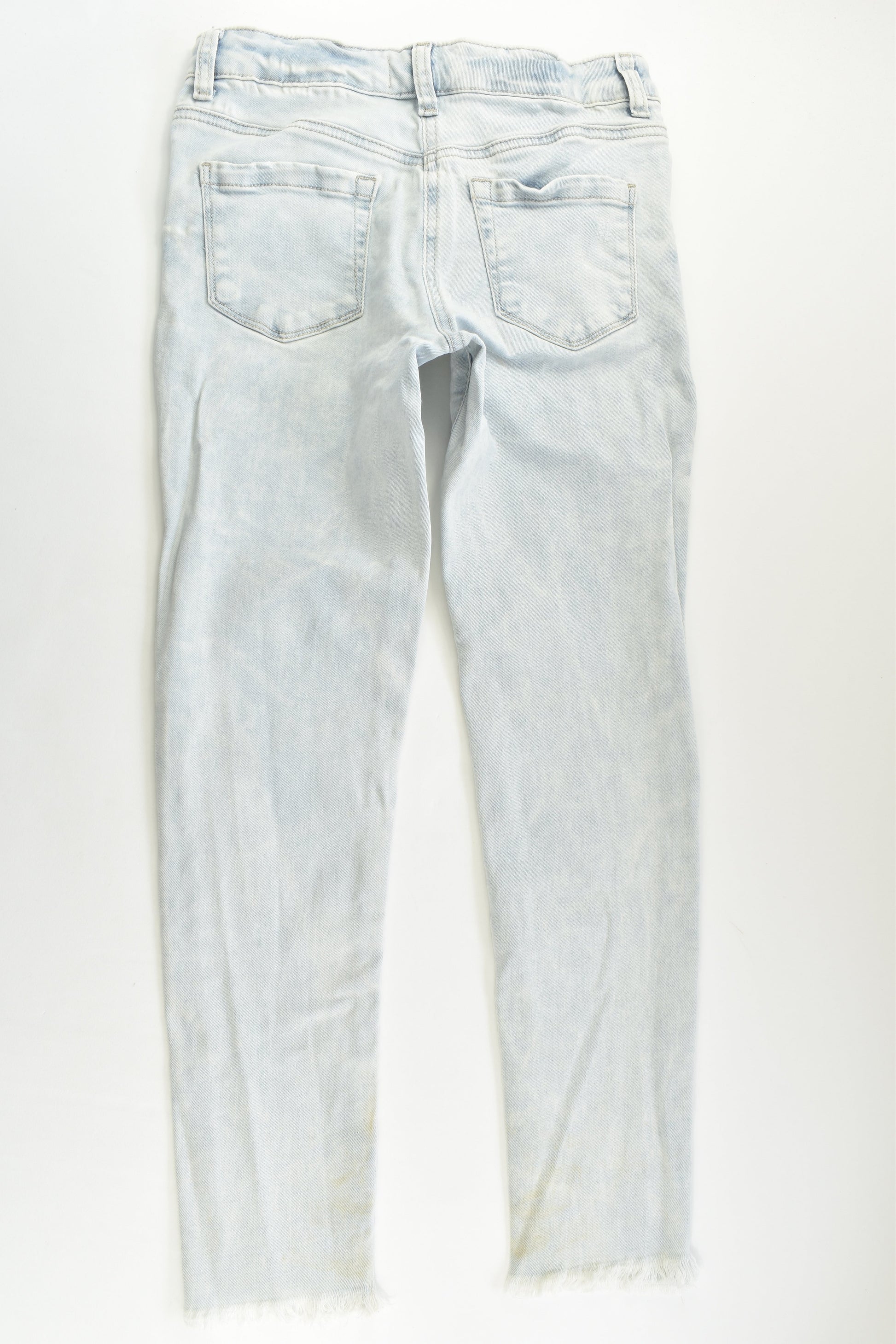Next Size 8 Stretchy Denim Pants with Floral Embroidery