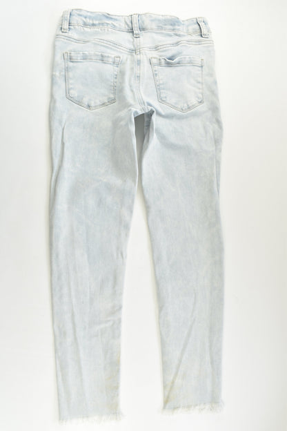Next Size 8 Stretchy Denim Pants with Floral Embroidery