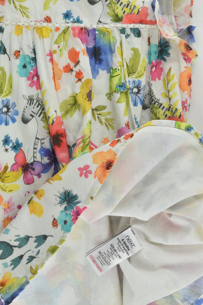 Next (UK) Size 0 (6-9 months) Lined Flowers, Animals and Rainbows Dress
