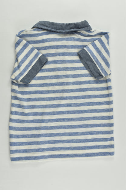 Next (UK) Size 0 (9-12 months, 80 cm) Striped Collared T-shirt